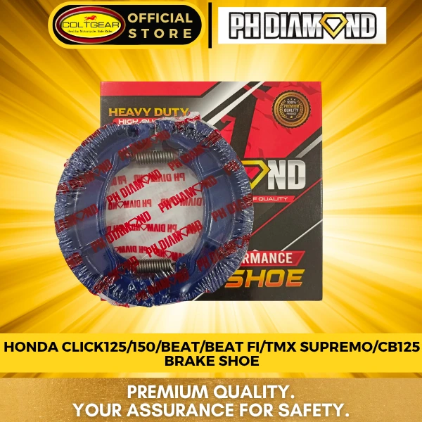 [37093] BRAKE SHOE CLICK125/150 V1V2V3 / TMX SUPREMO / CB125 / BEAT / BEAT FI PH DIAMOND