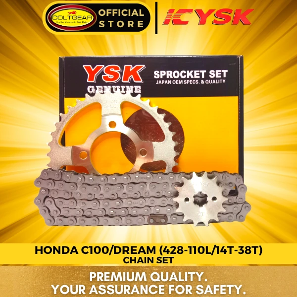 CHAIN SET C100/DREAM YSK 428X110L 38X14T